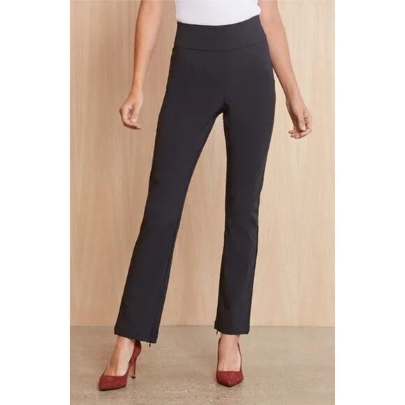 Good American Plus The Exec Ankle-Zip‎ Stretch High Rise Pants Black Size 4XL - Picture 1 of 11